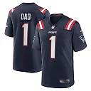 Zennovawear Men's New England Patriots Number 1 Dad Navy Game Jersey