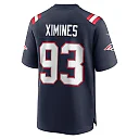 Zennovawear Men's New England Patriots Oshane Ximines Navy Game Jersey