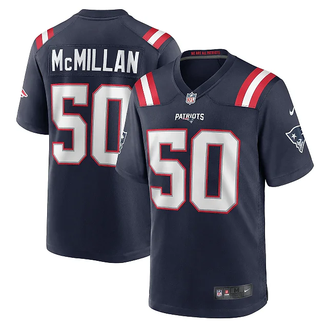 Zennovawear Men's New England Patriots Raekwon McMillan Navy Home Game Player Jersey