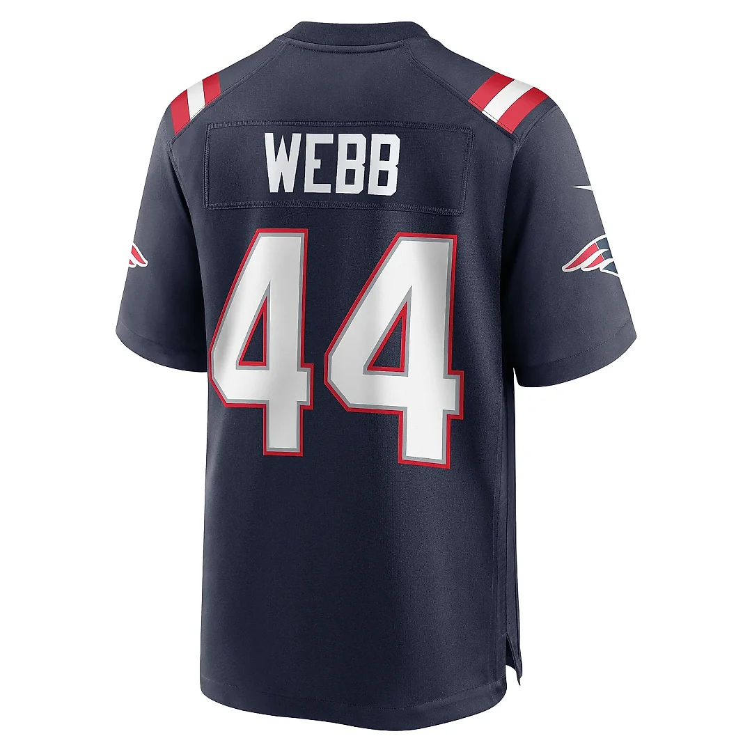 Zennovawear Men's New England Patriots Raleigh Webb Navy Home Game Player Jersey