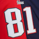 Zennovawear Men's New England Patriots Randy Moss Mitchell & Ness Navy/Red 2007 Split Legacy Jersey