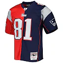 Zennovawear Men's New England Patriots Randy Moss Mitchell & Ness Navy/Red 2007 Split Legacy Jersey