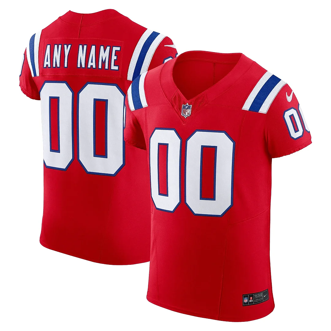 Zennovawear Men's New England Patriots Red Vapor F.U.S.E. Elite Custom Jersey