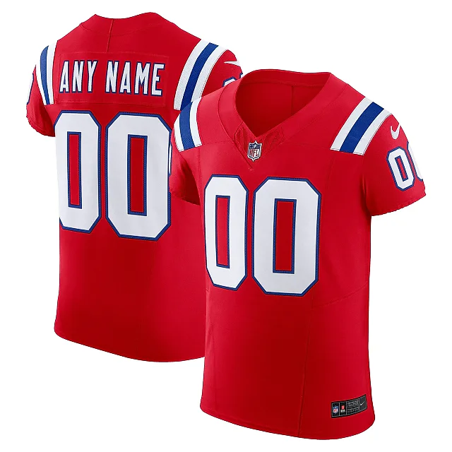 Zennovawear Men's New England Patriots Red Vapor F.U.S.E. Elite Custom Jersey
