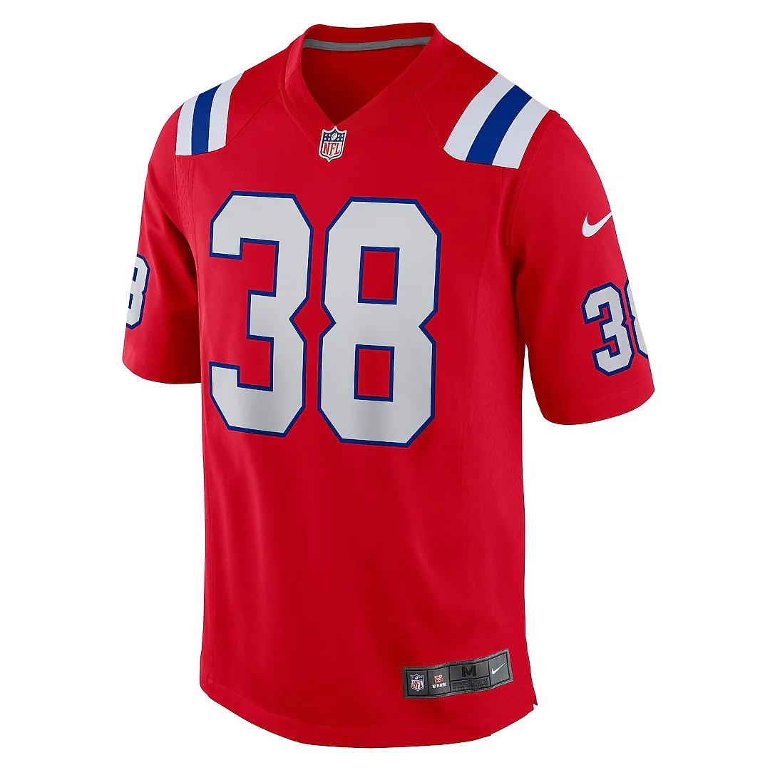 Zennovawear Men's New England Patriots Rhamondre Stevenson Red Alternate Game Player Jersey
