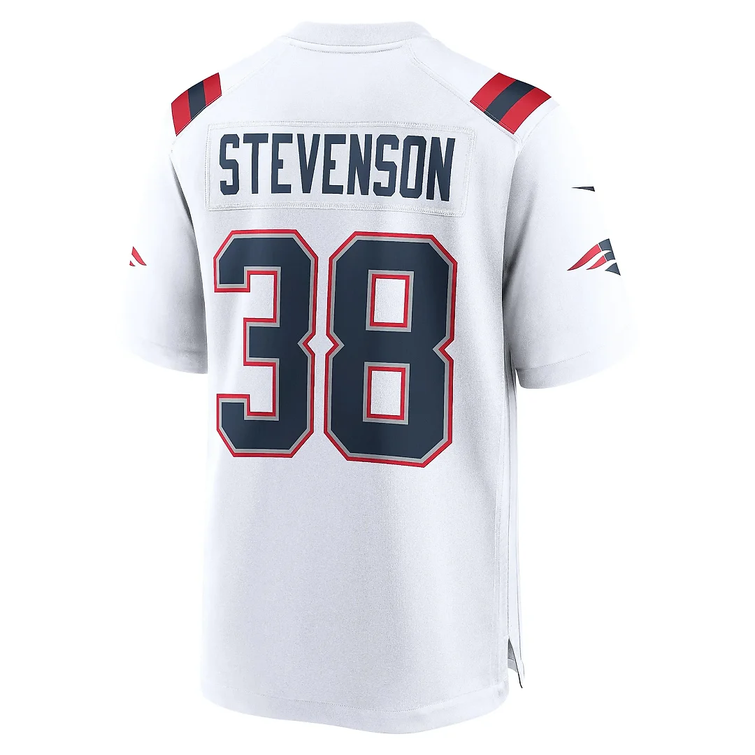 Zennovawear Men's New England Patriots Rhamondre Stevenson White Game Player Jersey