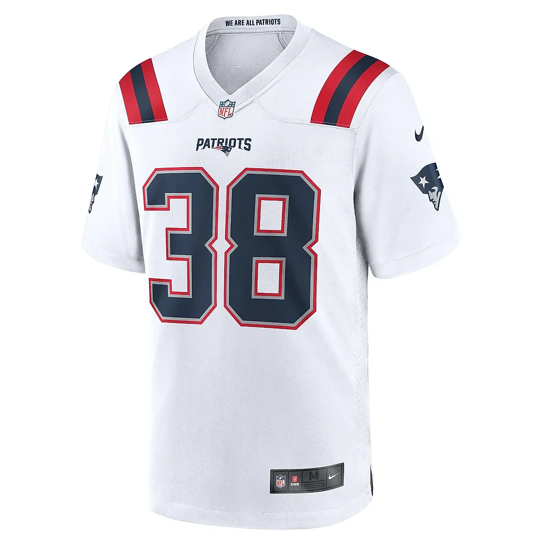 Zennovawear Men's New England Patriots Rhamondre Stevenson White Game Player Jersey