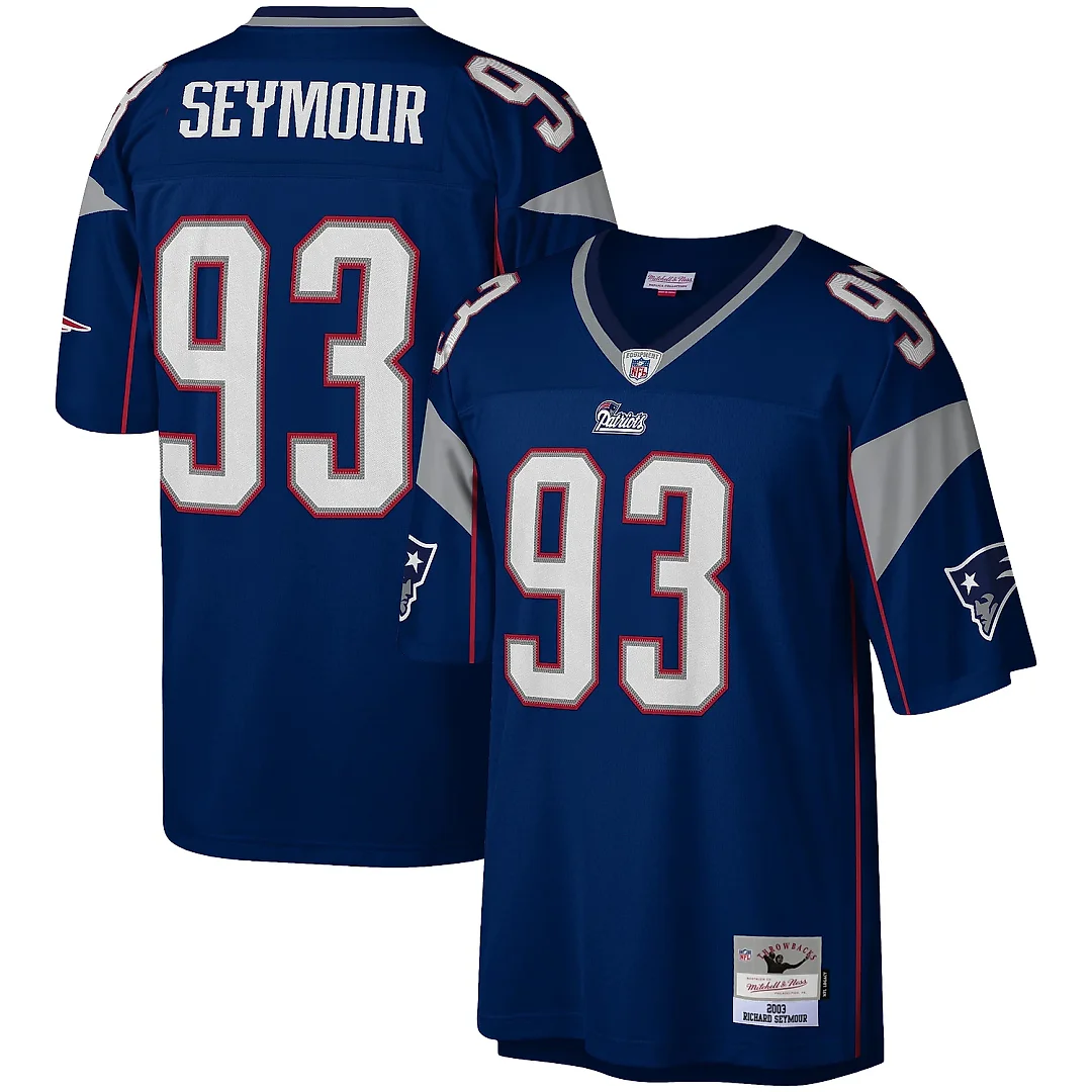 Zennovawear Men's New England Patriots Richard Seymour Mitchell & Ness Navy Legacy Jersey