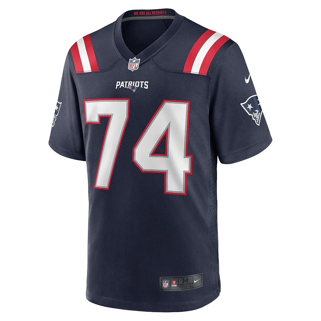 Zennovawear Men's New England Patriots Riley Reiff Navy Game Jersey