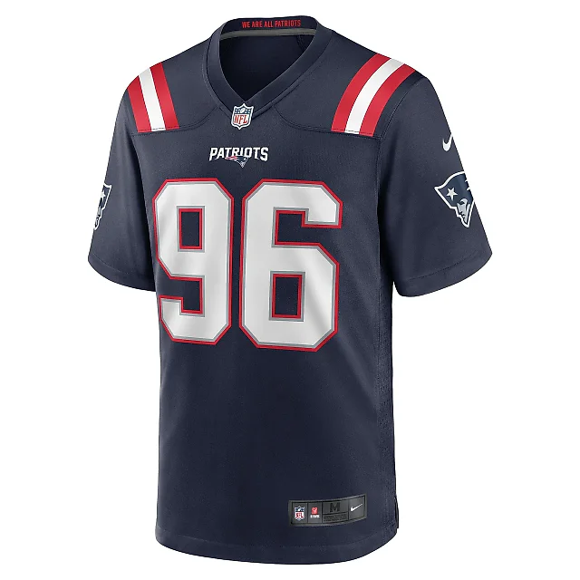 Zennovawear Men's New England Patriots Sam Roberts Navy Game Player Jersey