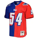 Zennovawear Men's New England Patriots Tedy Bruschi Mitchell & Ness Royal/Red 1996 Split Legacy Jersey