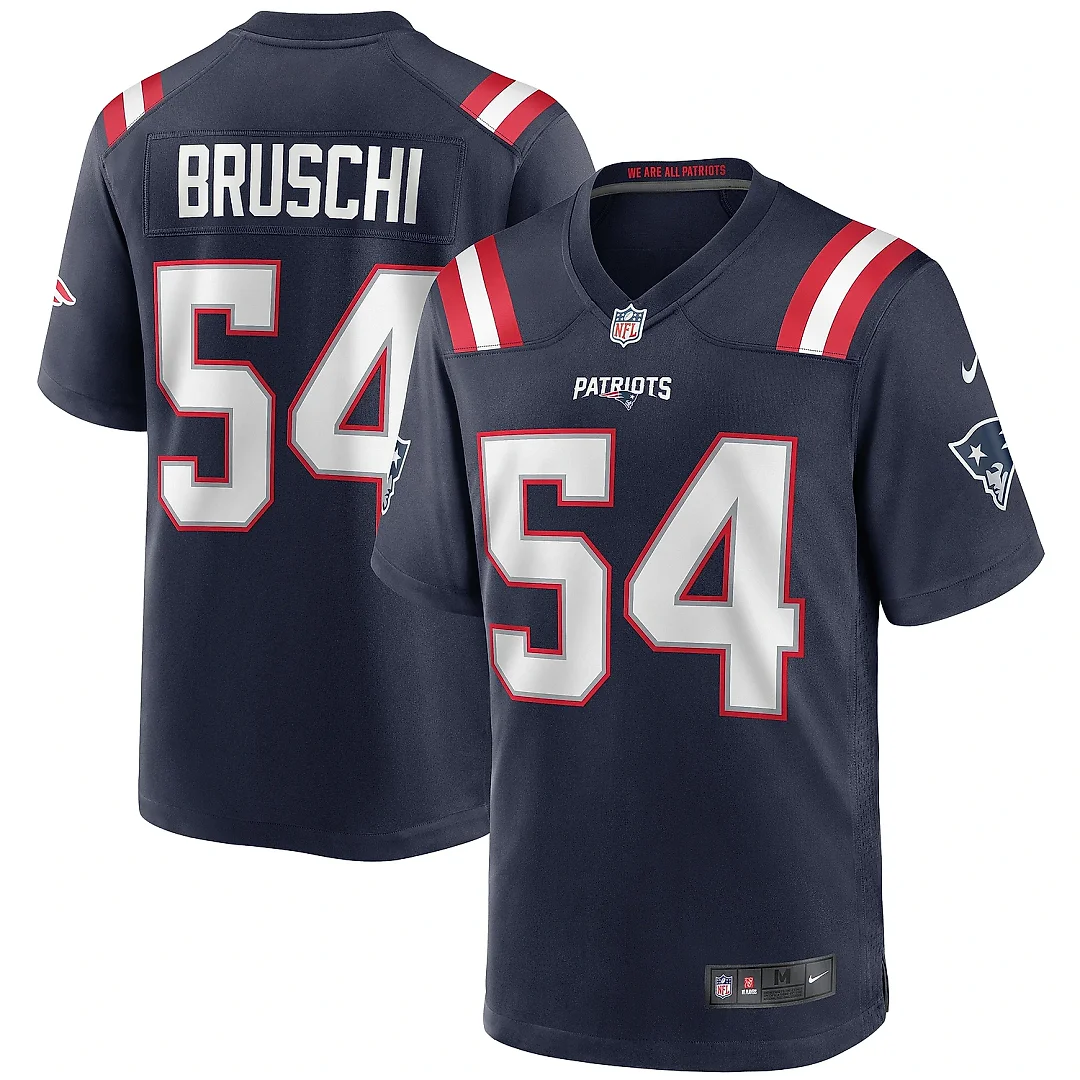 Zennovawear Men's New England Patriots Tedy Bruschi Navy Game Retired Player Jersey