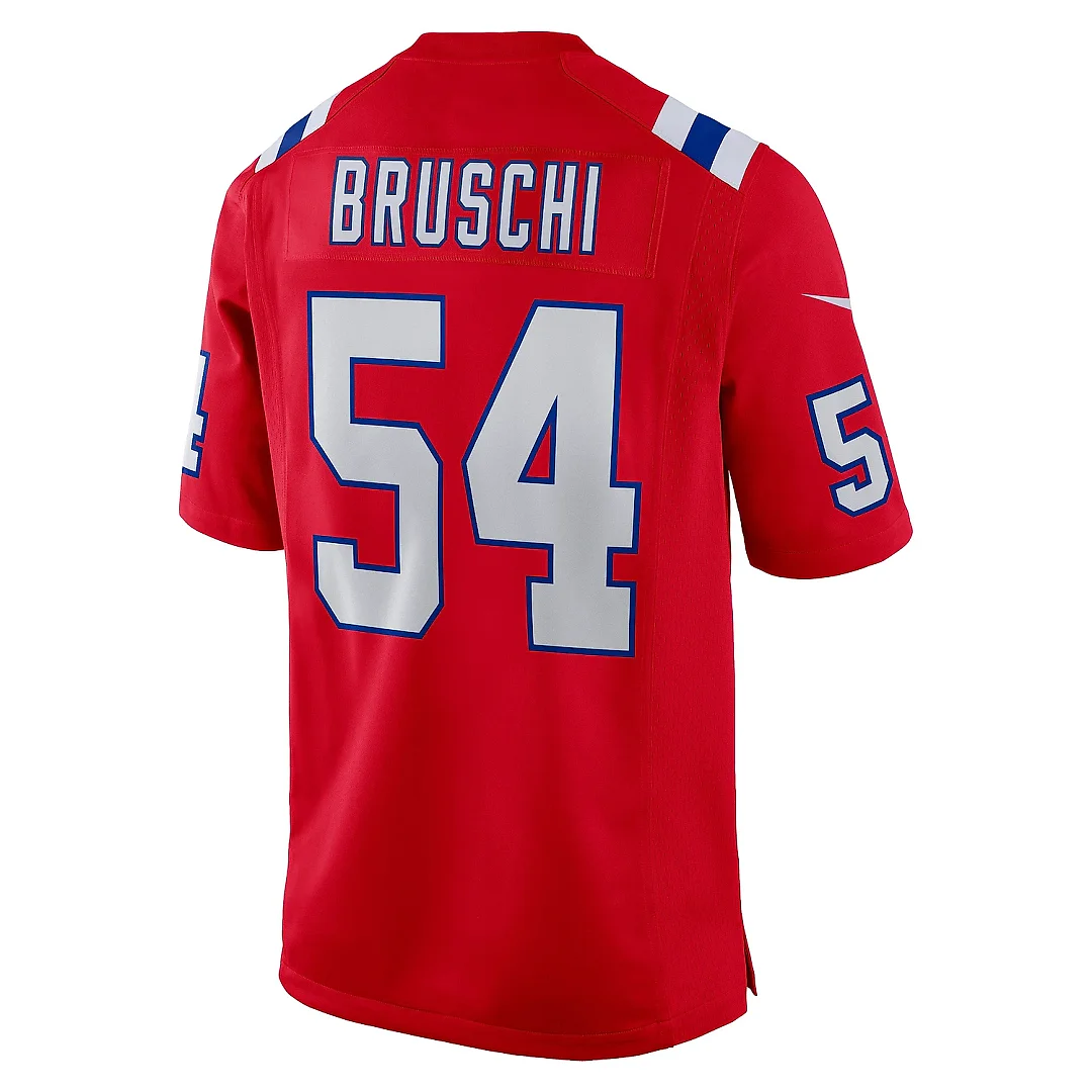 Zennovawear Men's New England Patriots Tedy Bruschi Red Retired Player Alternate Game Jersey