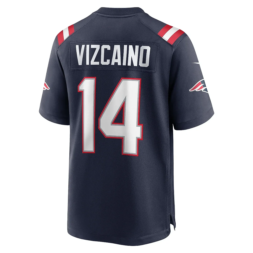 Zennovawear Men's New England Patriots Tristan Vizcaino Navy Home Game Player Jersey