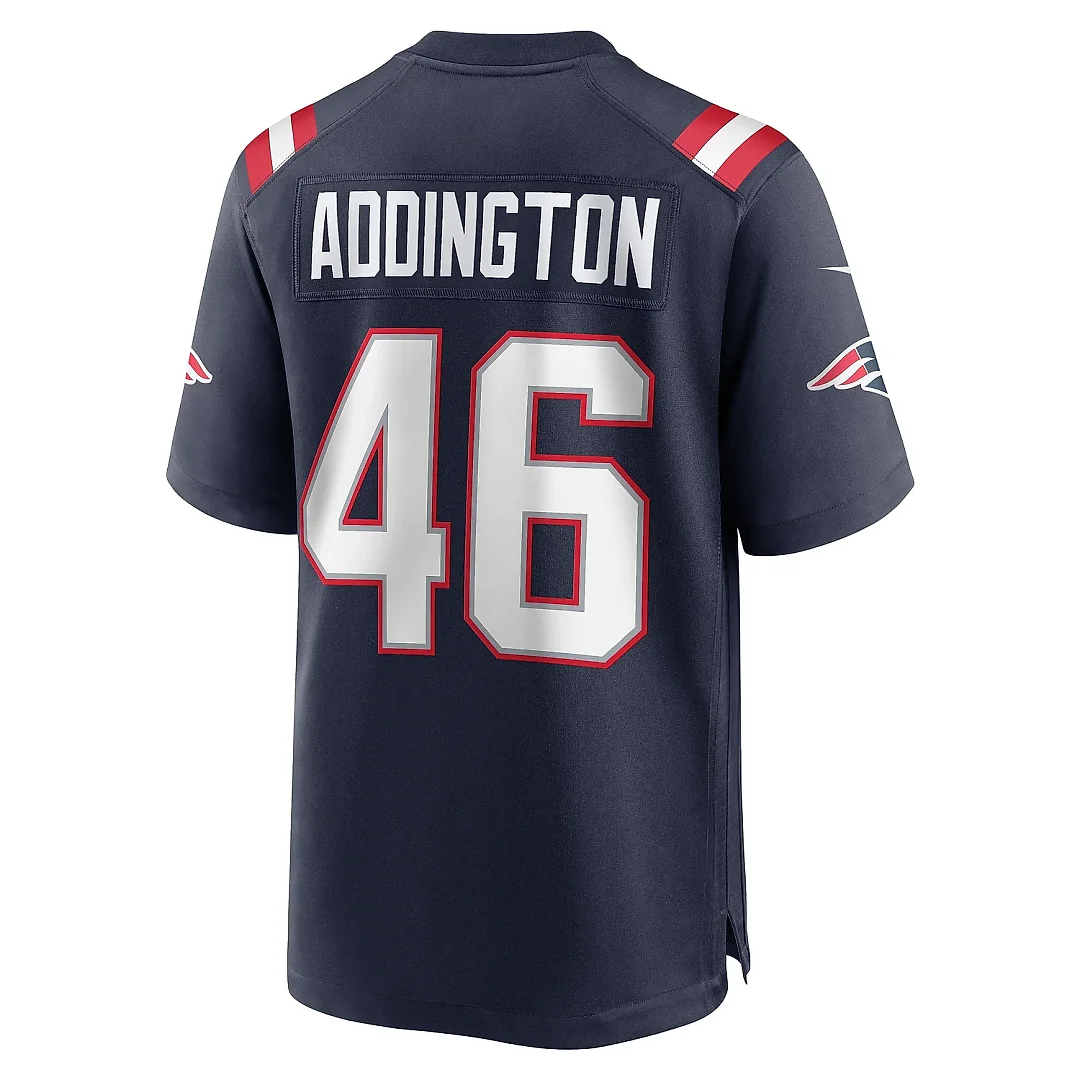 Zennovawear Men's New England Patriots Tucker Addington Navy Home Game Player Jersey