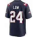 Zennovawear Men's New England Patriots Ty Law Navy Game Retired Player Jersey
