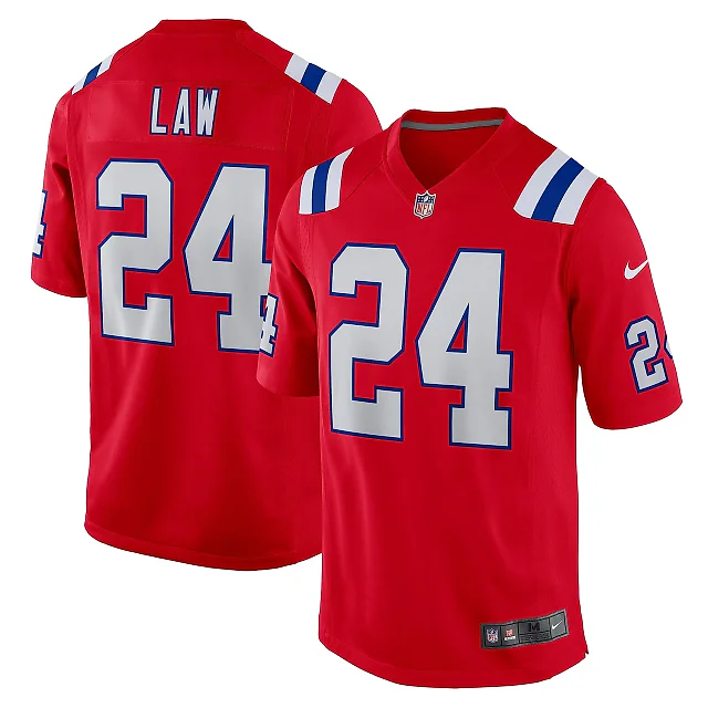 Zennovawear Men's New England Patriots Ty Law Red Retired Player Alternate Game Jersey