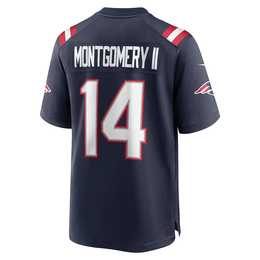 Zennovawear Men's New England Patriots Ty Montgomery Navy Game Jersey