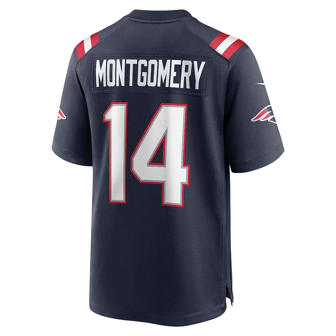 Zennovawear Men's New England Patriots Ty Montgomery Navy Player Game Jersey