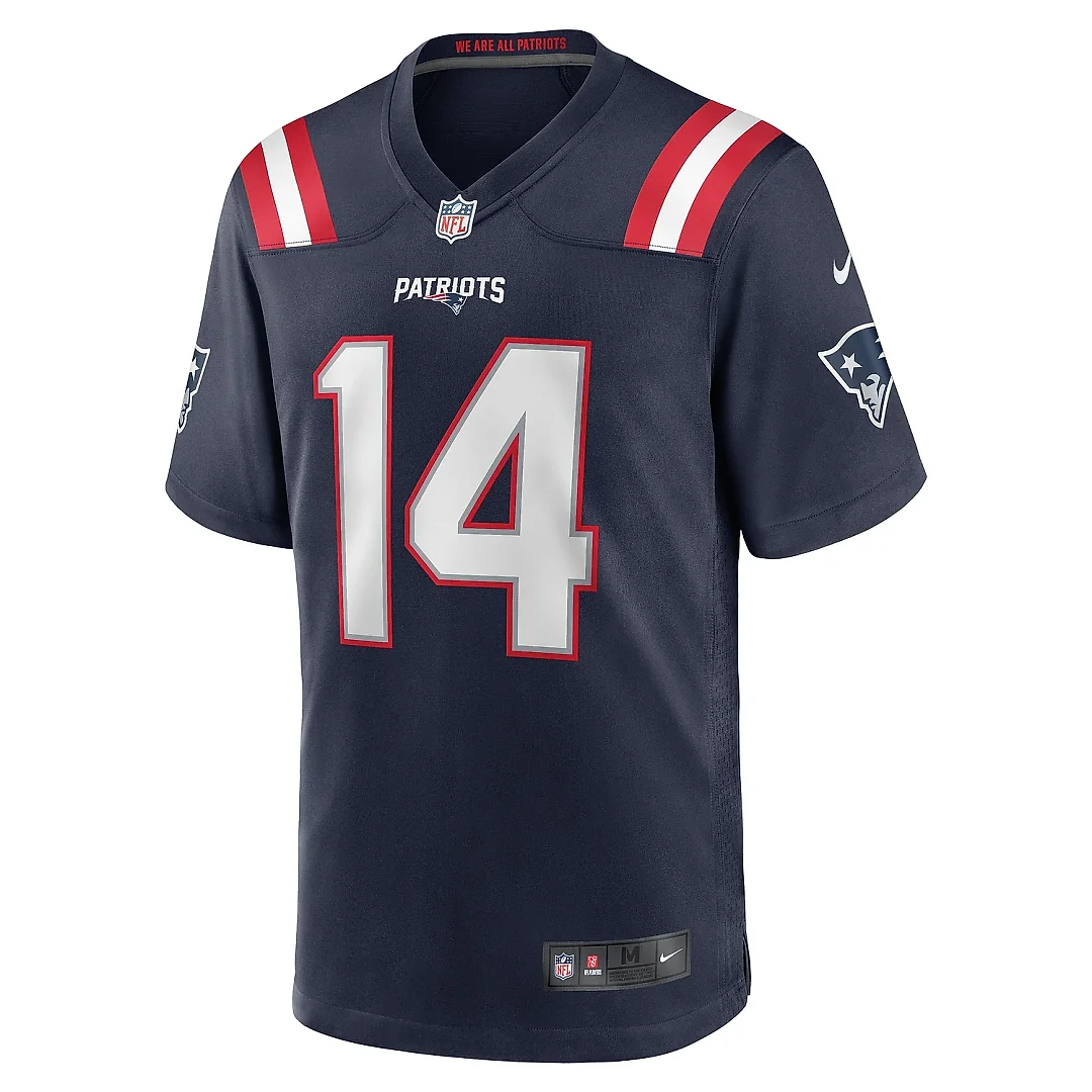 Zennovawear Men's New England Patriots Ty Montgomery Navy Player Game Jersey