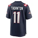 Zennovawear Men's New England Patriots Tyquan Thornton Navy Game Player Jersey