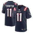 Zennovawear Men's New England Patriots Tyquan Thornton Navy Game Player Jersey