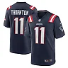 Zennovawear Men's New England Patriots Tyquan Thornton Navy Game Player Jersey