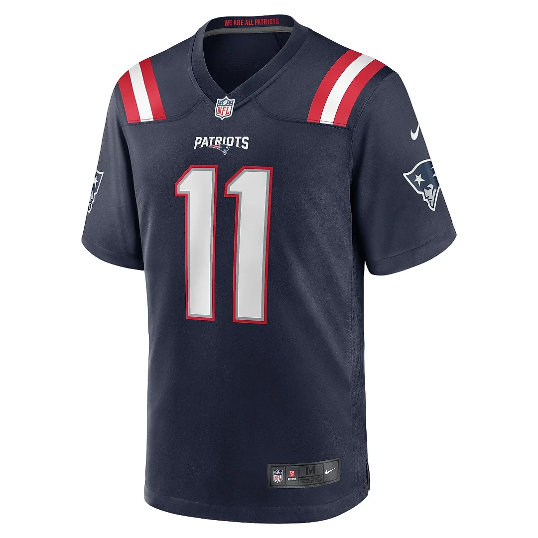 Zennovawear Men's New England Patriots Tyquan Thornton Navy Game Player Jersey