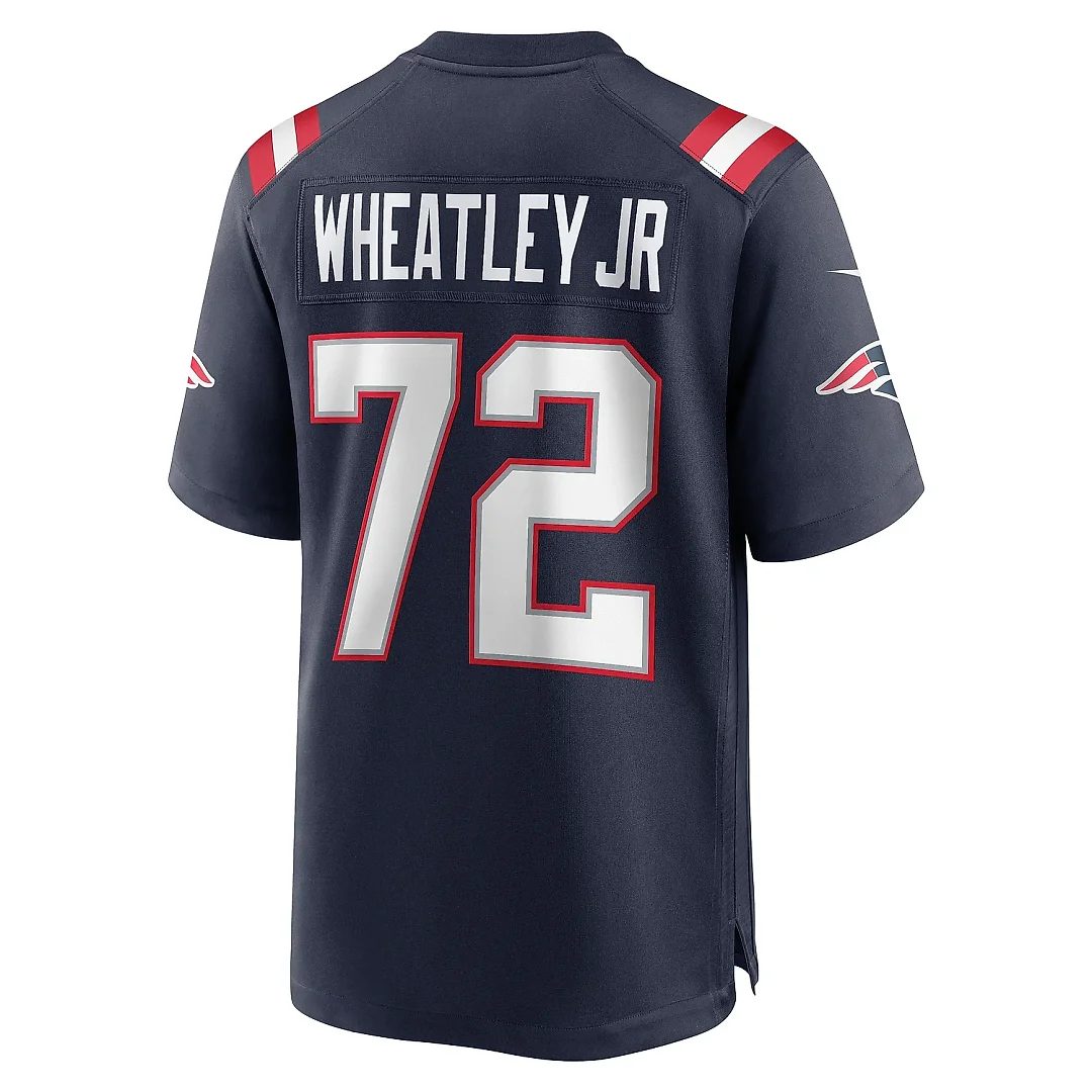 Zennovawear Men's New England Patriots Tyrone Wheatley Navy Team Game Jersey
