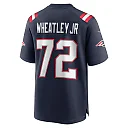 Zennovawear Men's New England Patriots Tyrone Wheatley Navy Team Game Jersey