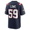 Zennovawear Men's New England Patriots Vederian Lowe Navy Team Game Jersey
