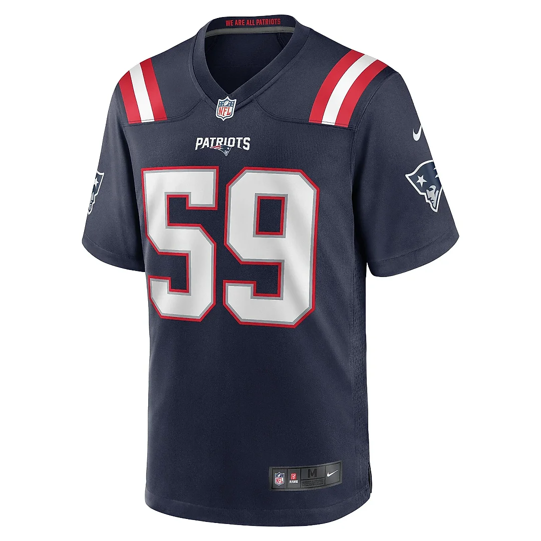 Zennovawear Men's New England Patriots Vederian Lowe Navy Team Game Jersey