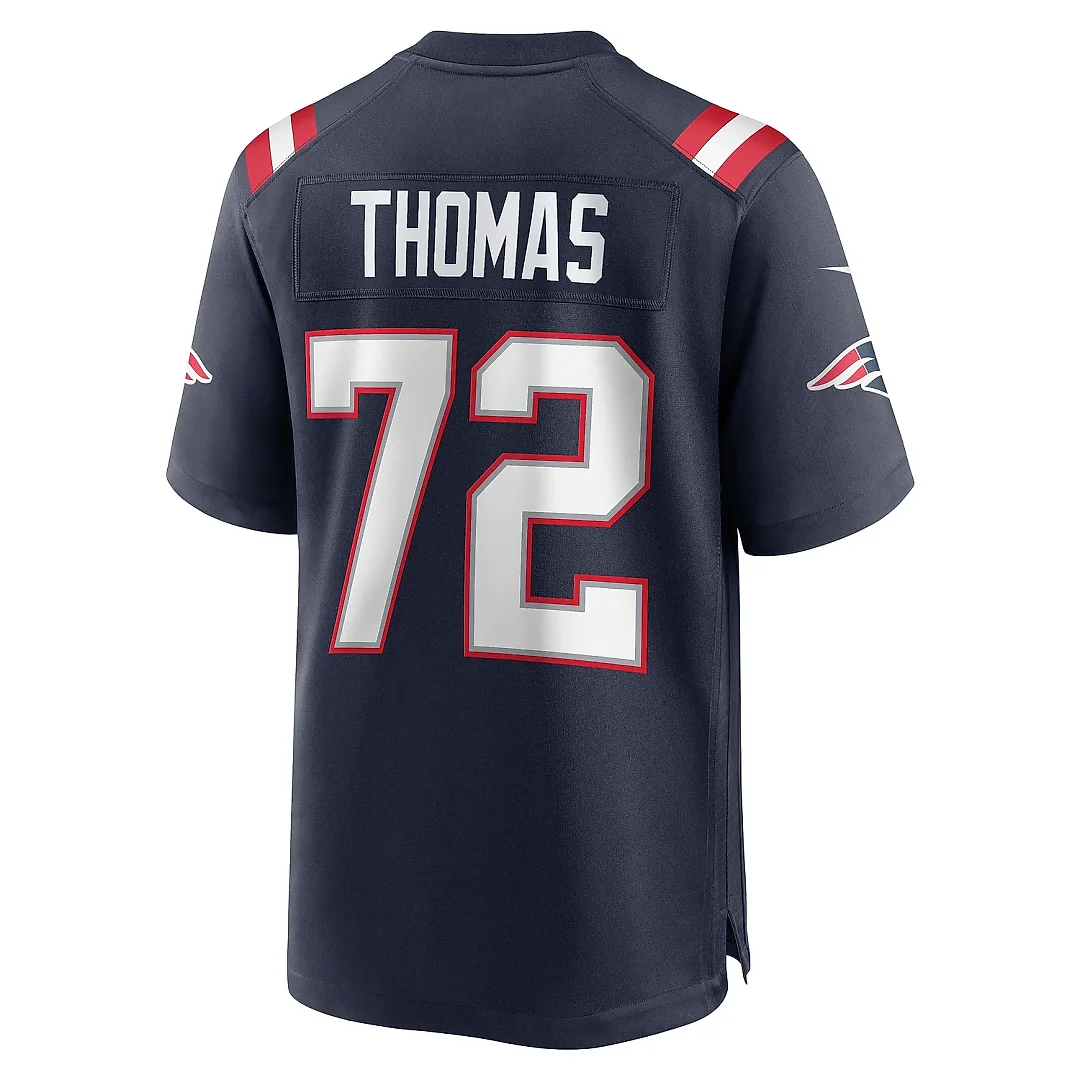 Zennovawear Men's New England Patriots Zach Thomas Navy Game Jersey