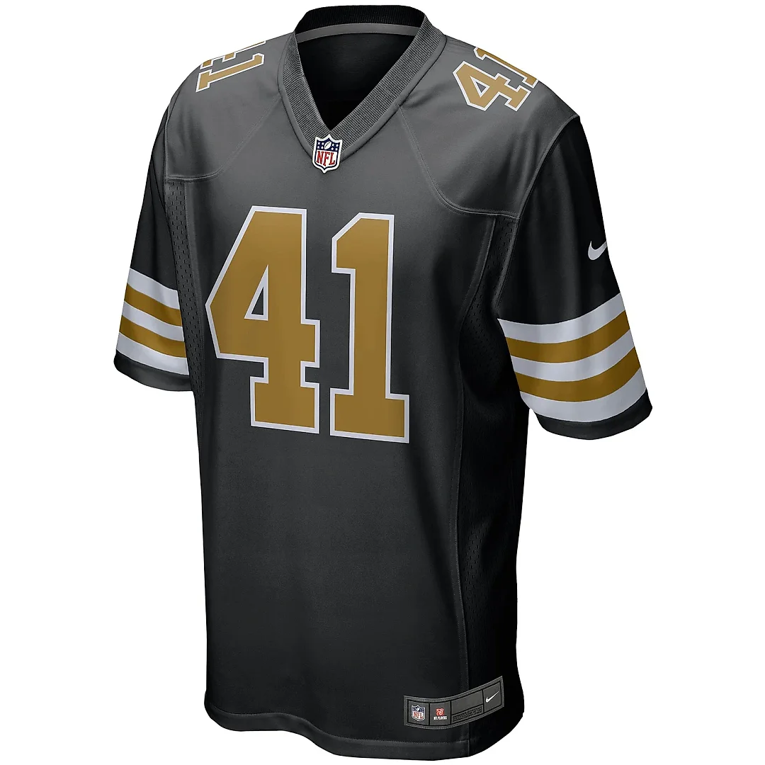 Zennovawear Men's New Orleans Saints Alvin Kamara Black Alternate Game Jersey