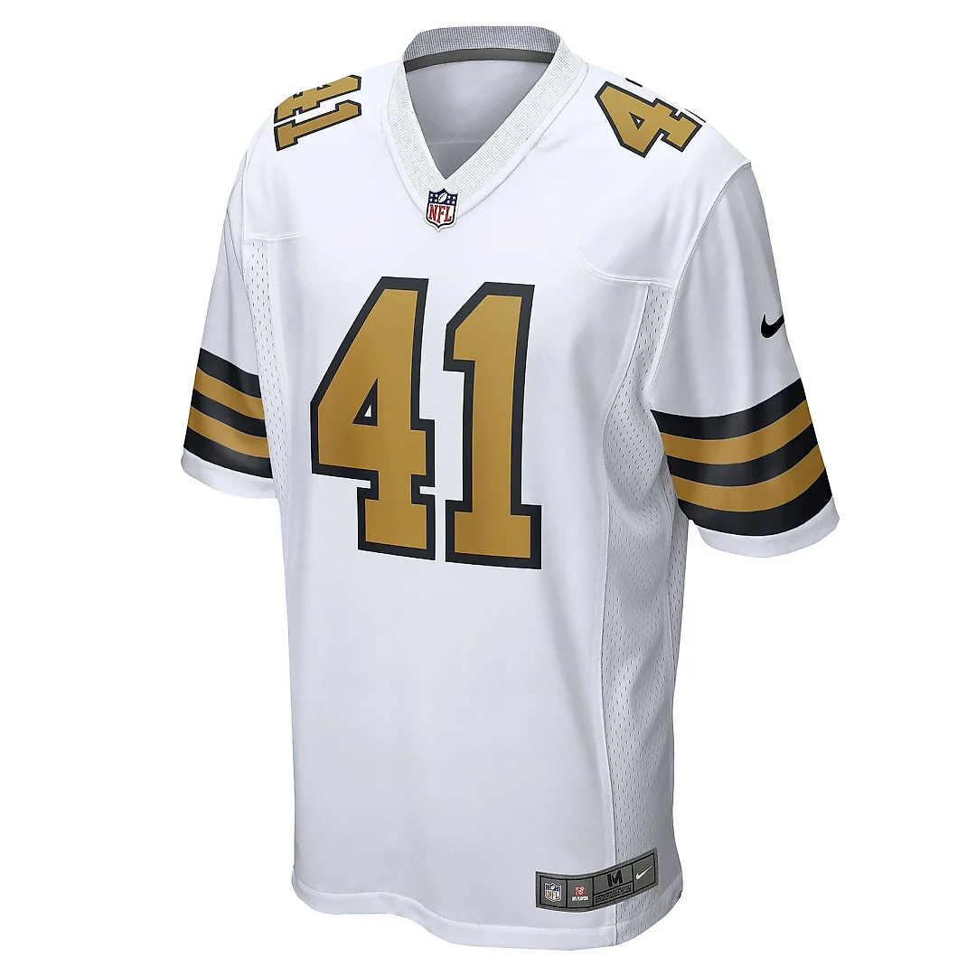 Zennovawear Men's New Orleans Saints Alvin Kamara White Alternate Game Jersey