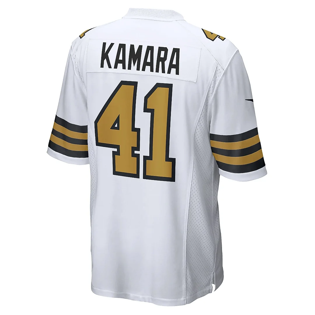 Zennovawear Men's New Orleans Saints Alvin Kamara White Alternate Game Jersey