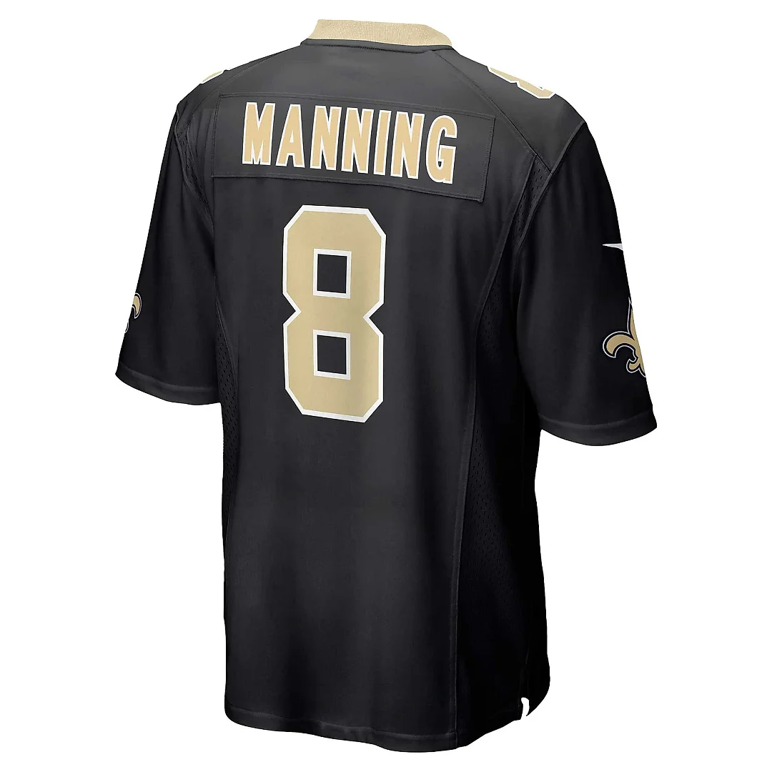 Zennovawear Men's New Orleans Saints Archie Manning Black Retired Player Game Jersey