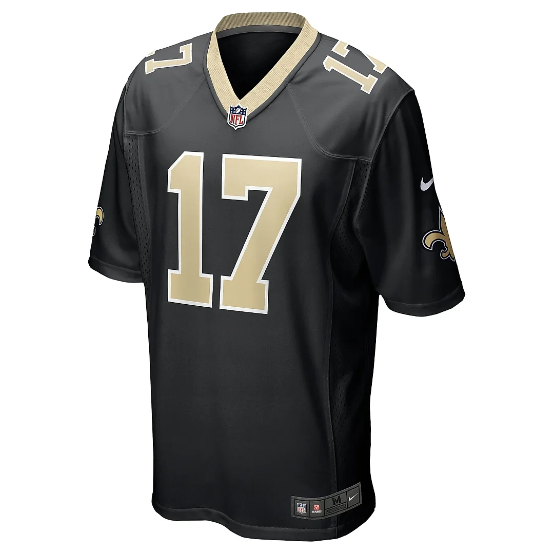 Zennovawear Men's New Orleans Saints A.T. Perry Black Team Game Jersey
