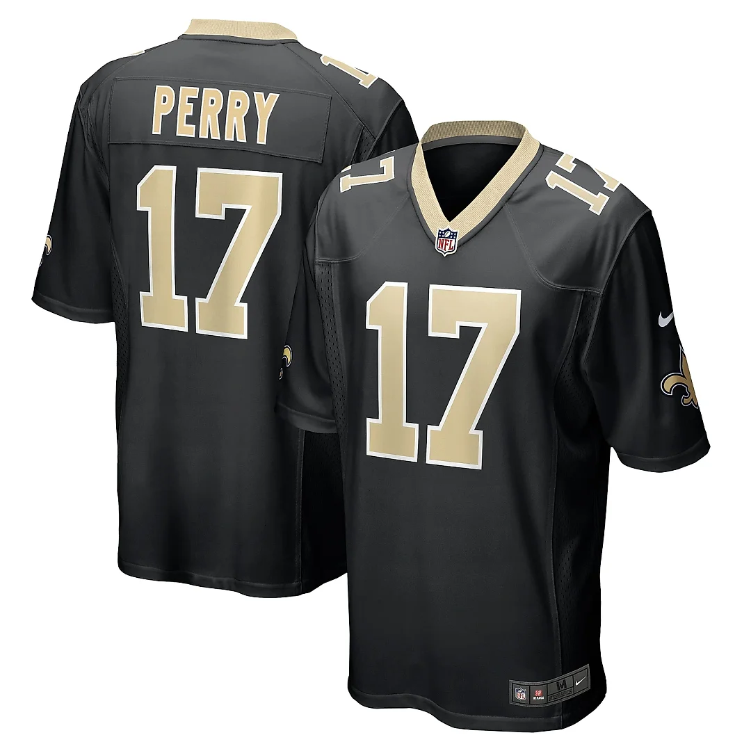 Zennovawear Men's New Orleans Saints A.T. Perry Black Team Game Jersey