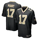 Zennovawear Men's New Orleans Saints A.T. Perry Black Team Game Jersey