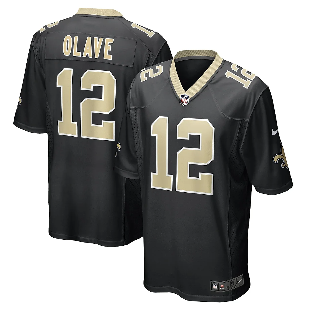 Zennovawear Men's New Orleans Saints Chris Olave Black Player Game Jersey