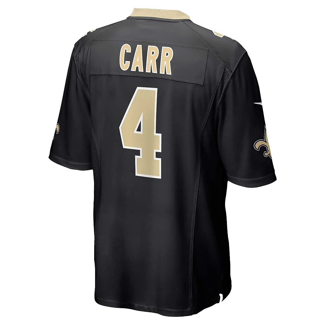 Zennovawear Men's New Orleans Saints Derek Carr Black Game Jersey