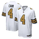 Zennovawear Men's New Orleans Saints Derek Carr White Alternate Game Jersey