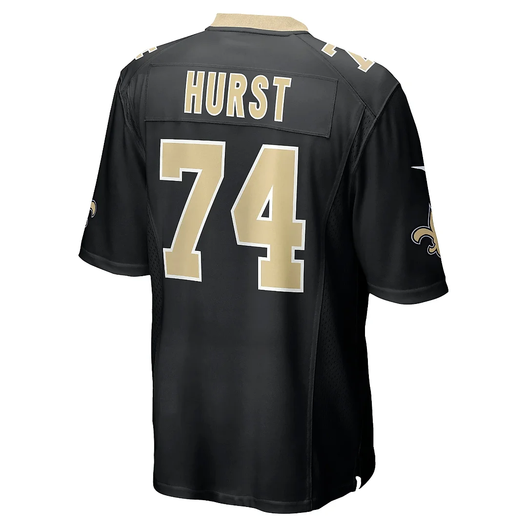 Zennovawear Men's New Orleans Saints James Hurst Black Game Jersey