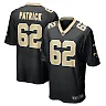 Zennovawear Men's New Orleans Saints Lucas Patrick Black Game Jersey