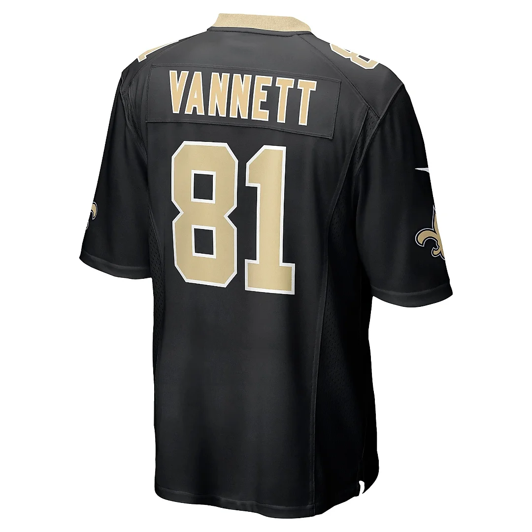 Zennovawear Men's New Orleans Saints Nick Vannett Black Game Jersey