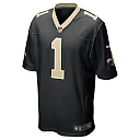 Zennovawear Men's New Orleans Saints Number 1 Dad Black Game Jersey