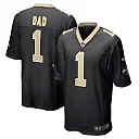 Zennovawear Men's New Orleans Saints Number 1 Dad Black Game Jersey