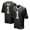 Zennovawear Men's New Orleans Saints Number 1 Dad Black Game Jersey