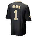 Zennovawear Men's New Orleans Saints Number 1 Groom Black Game Jersey